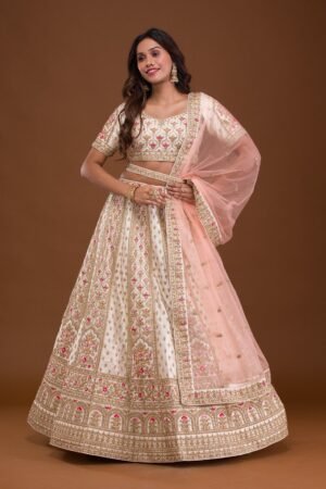 Zariwork Raw Silk Readymade Lehenga